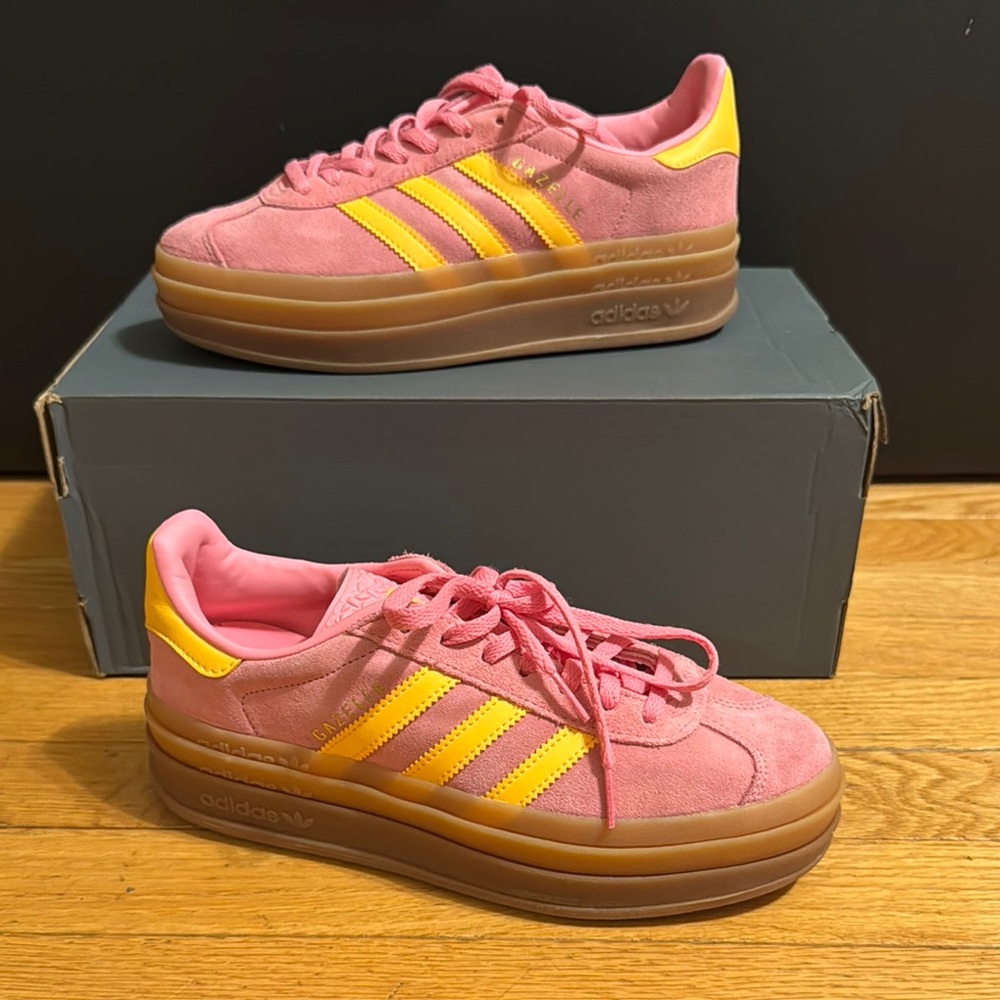 Adidas Gazelle Bold Pink and Yellow, Women’s 6.5